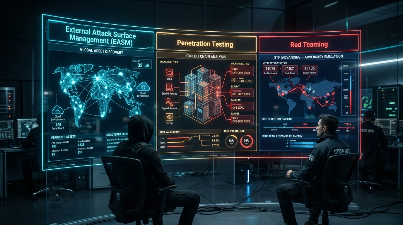 Penetration Testing, Red Teaming and Attack Surface Management: What to Use Where